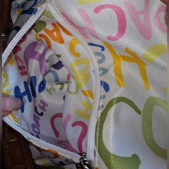 COACH Rare 2009 Pastel Striped Bag/Backpack